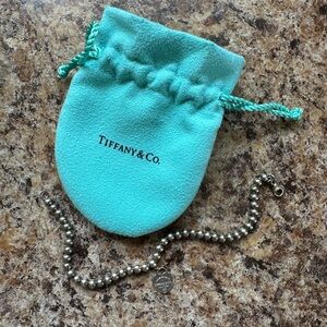 Tiffany & Co Teal Enamel Mini Heart Tag Bead Bracelet Return to Tiffany